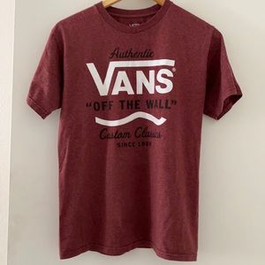 burgundy classic Vans t shirt